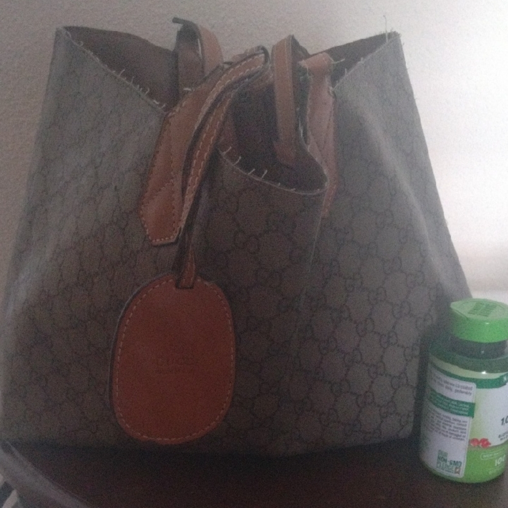 Gucci Look A Like Brown and Tan Tote Bag